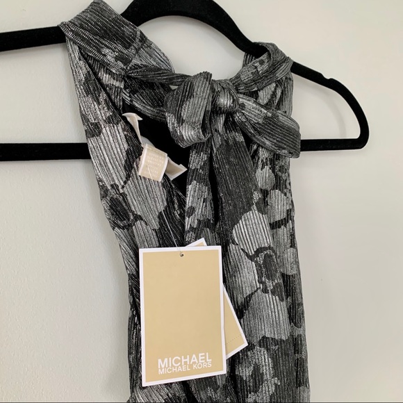 NEW! Michael Kors Metallic Floral Midi Dress - Picture 8 of 8